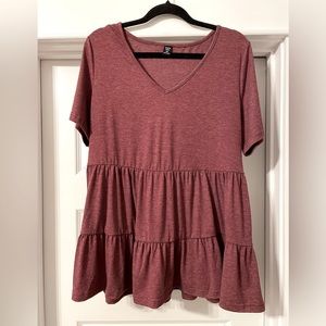 Shein 1XL vneck peplum top
